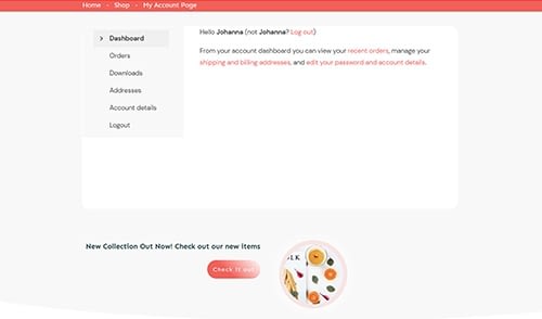 Singular - Account-Page