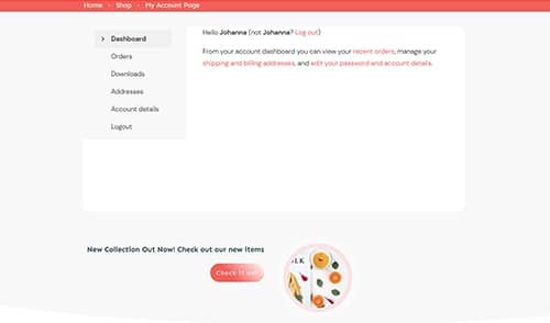 Singular - Account-Page